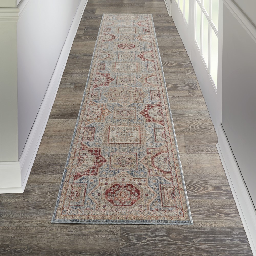 Homestead Hallway Runner Rugs HMS02 in Blue Multi by Nourison